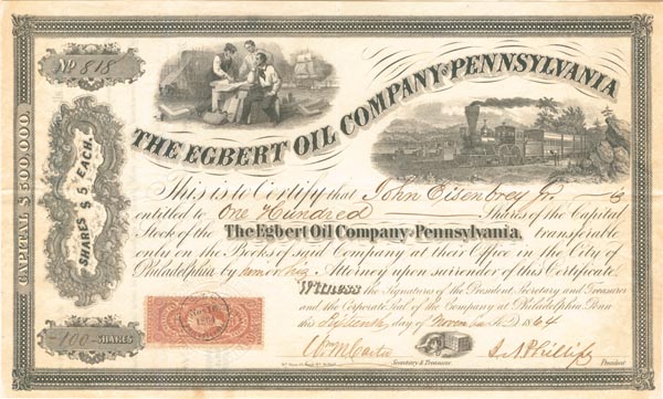 Egbert Oil Company of Pennsylvania - Stock Certificate